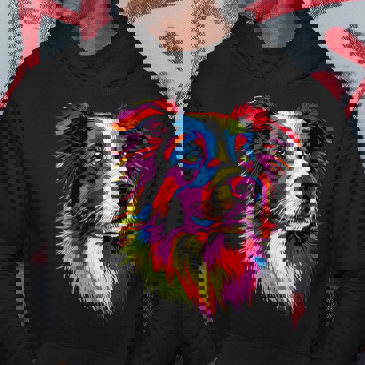 ボーダーコリー ポップアート レインボーカラー カラフル ボーダーコリー パーカー 面白い贈り物