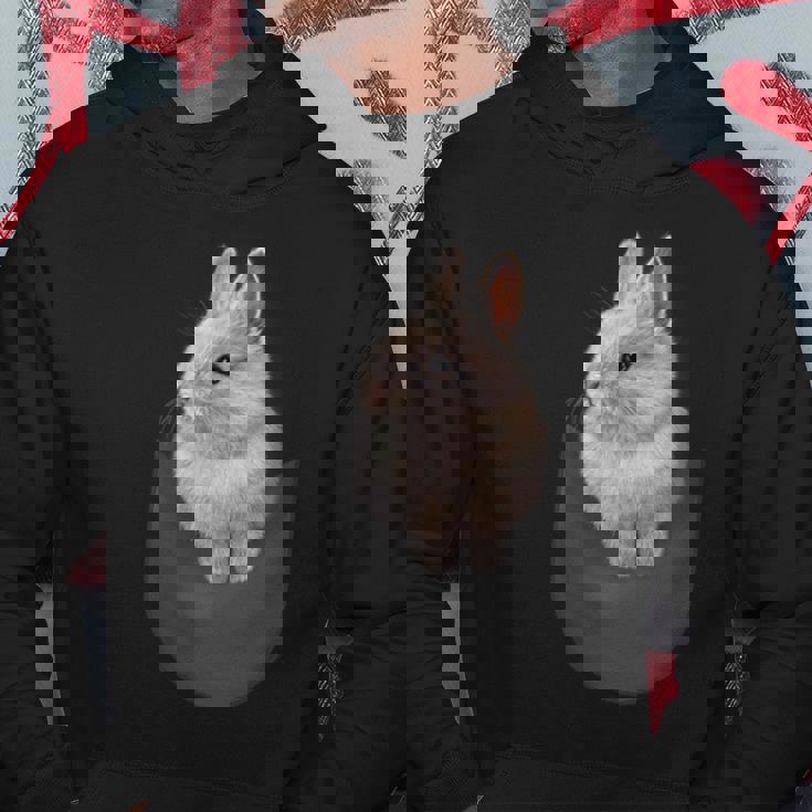 ポケット ホワイト 子ウサギ パーカー 面白い贈り物