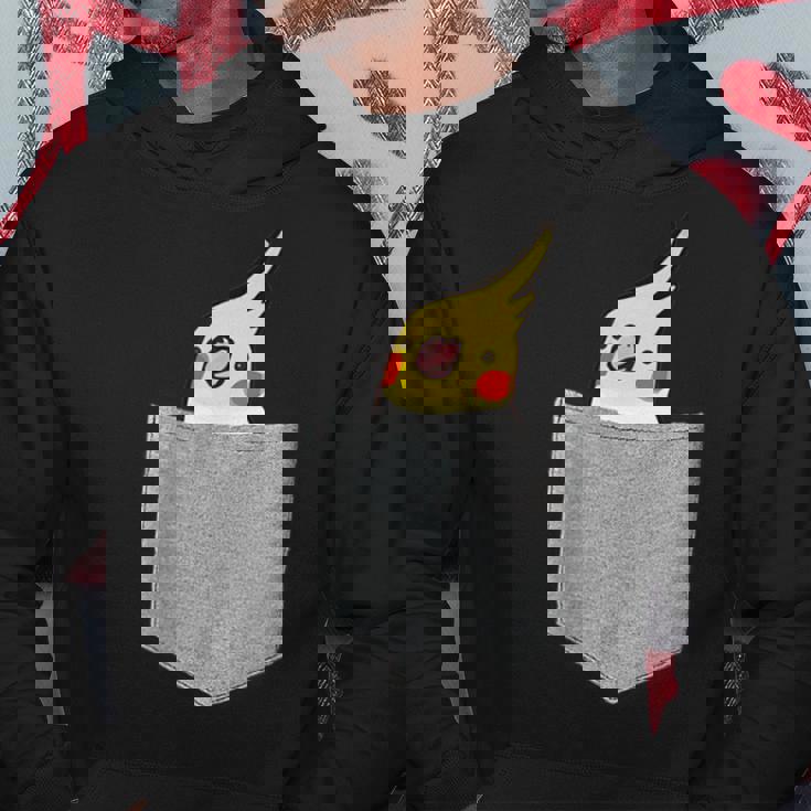 ポケットから覗くオカメインコのデザイン パーカー 面白い贈り物