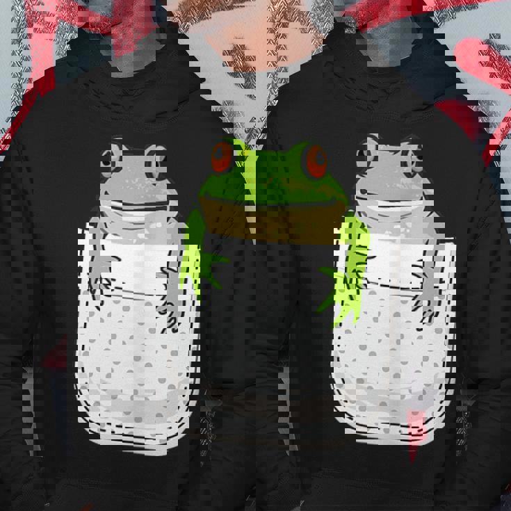 ポケットに入ったカエルのシャツ 面白いカエルのtシャツ カエルの恋人 パーカー 面白い贈り物