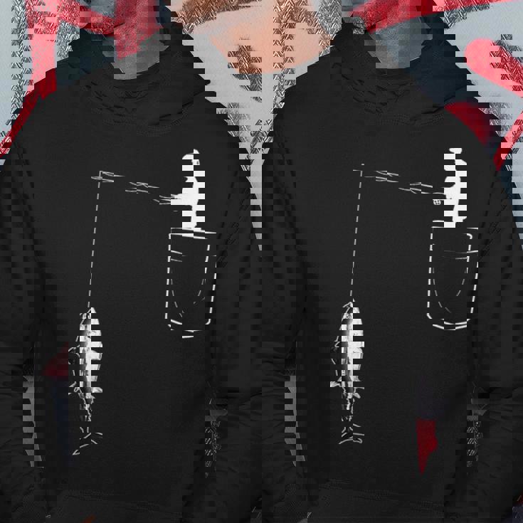 ポケットに入ったマグロ 魚釣り 面白い漁師 パーカー 面白い贈り物