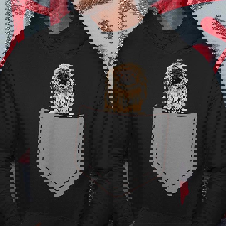 ポケットに入った面白いペキニーズ犬 犬愛好家 パーカー 面白い贈り物