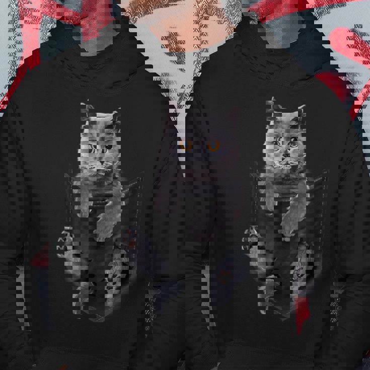 ポケットの中の猫ポケットキャット猫好き ねこ好き ネコ好きニャー猫 猫の飼い主 心電図 おもしろ 可愛い ねこ ネコ 猫 パーカー 面白い贈り物