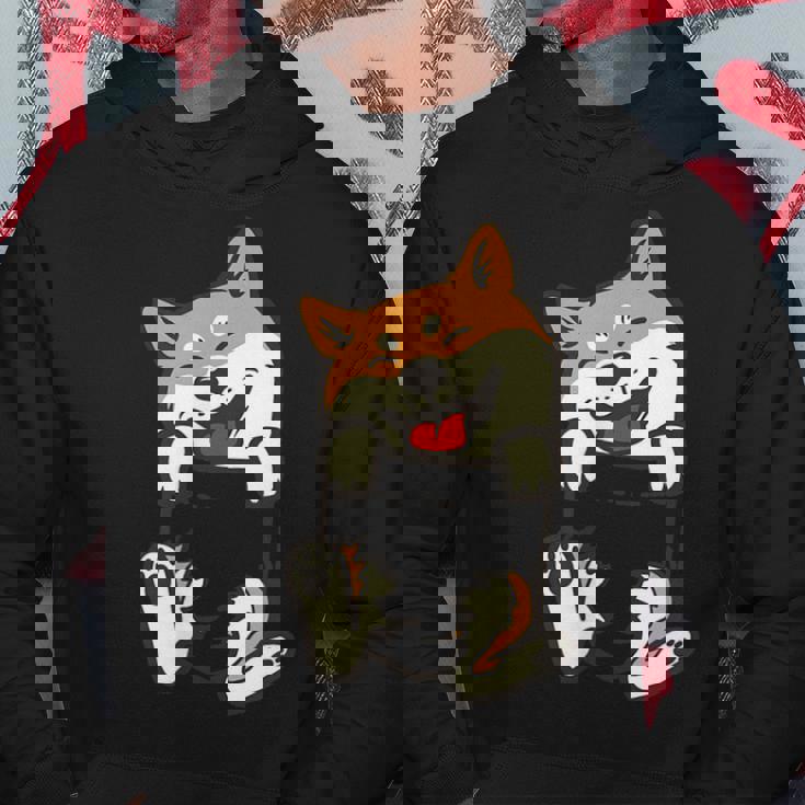 ポケット柴犬 足 かわいい犬 秋田犬愛好家 ギフト パーカー 面白い贈り物