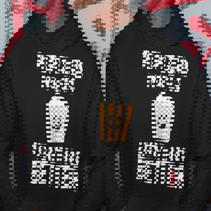 ポップコーンがすべてをより良くするコーンスナックポップコーン。 パーカー 面白い贈り物