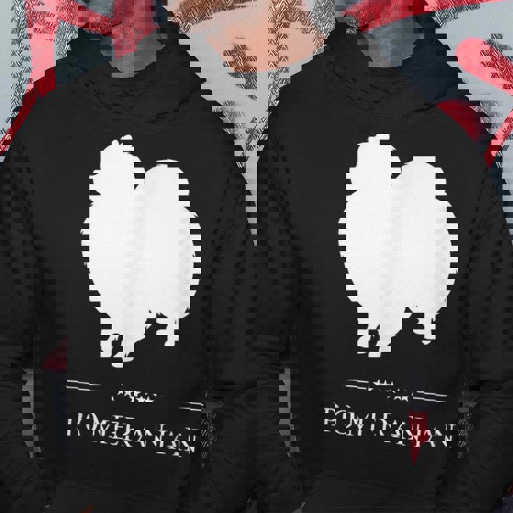 ポメラニアン 犬 ホワイト シルエット パーカー 面白い贈り物