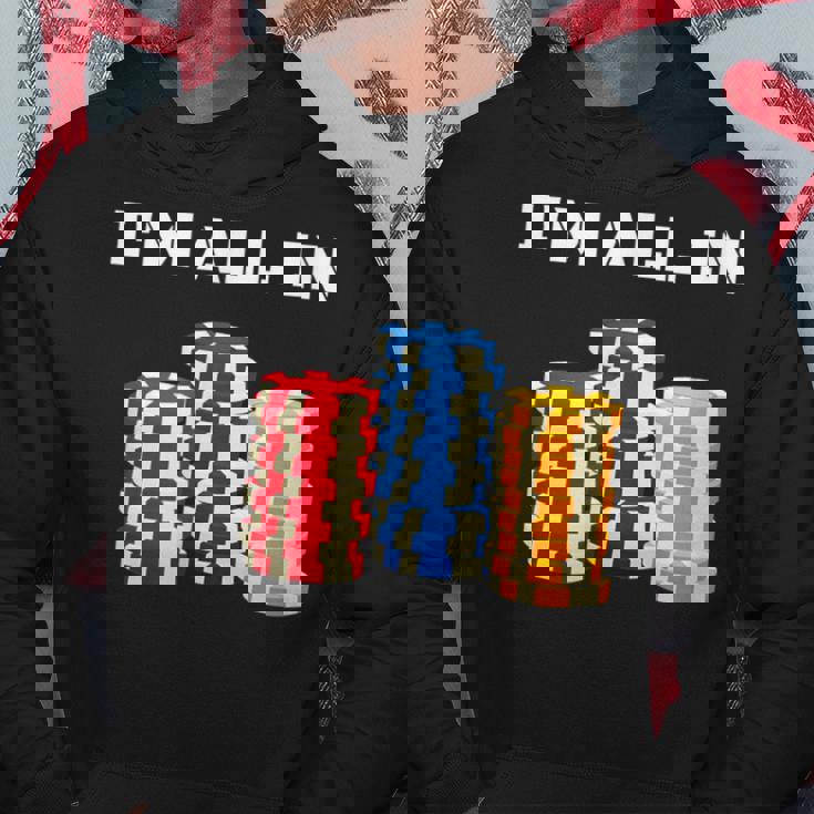 ポーカープレイヤー I'm All In カード カジノ 恋人 ギフト ギャンブル パーカー 面白い贈り物