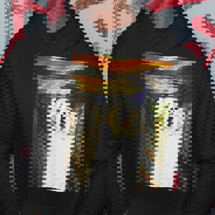 マルチーズ 面白いtシャツ 犬 ムンクの叫び かわいい メンズ 子供 おもしろ 服 グッズ ネタ わんこ パーカー 面白い贈り物