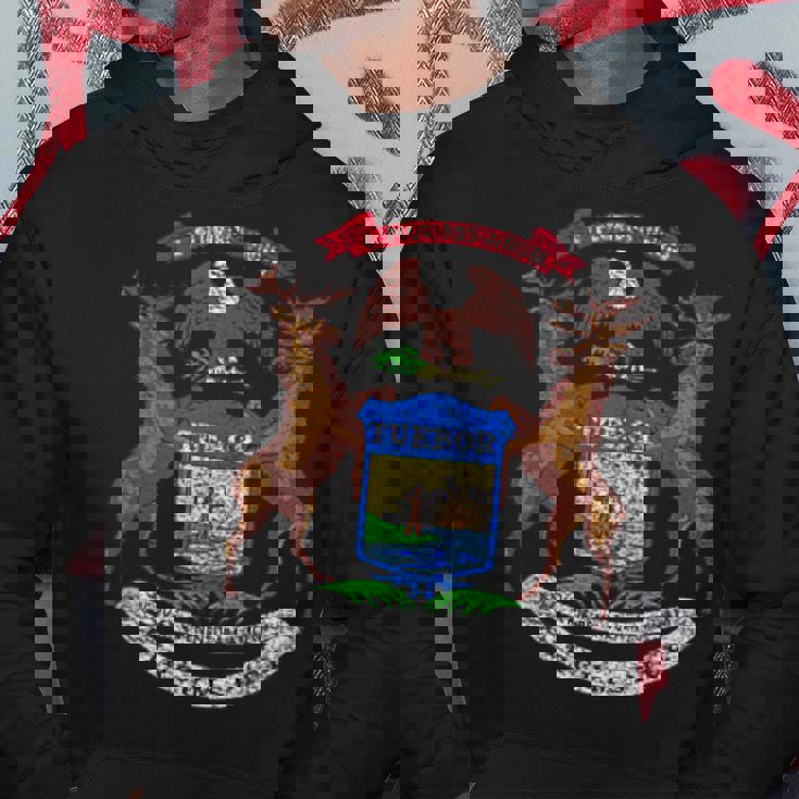 ミシガン州旗国章 パーカー 面白い贈り物