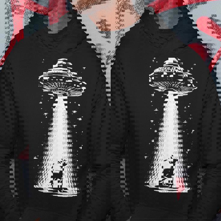 ミニチュアピンシャーママパパ犬-面白いエイリアンufo パーカー 面白い贈り物