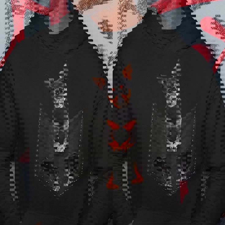 ミニピン愛好家のためのポケットに入った面白いミニチュアピンシャー。 パーカー 面白い贈り物