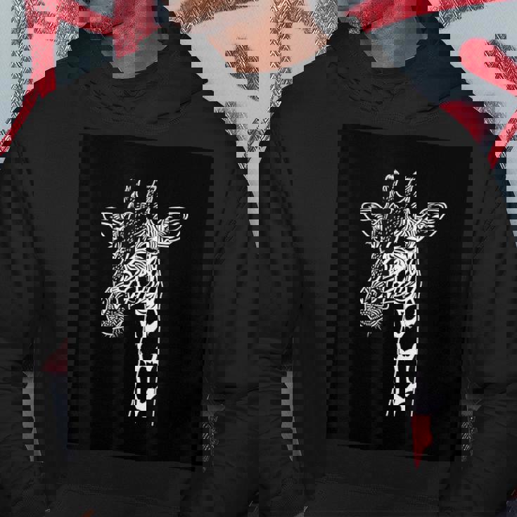 ミニマリストなブラック&ホワイトのキリンデザイン。 パーカー 面白い贈り物