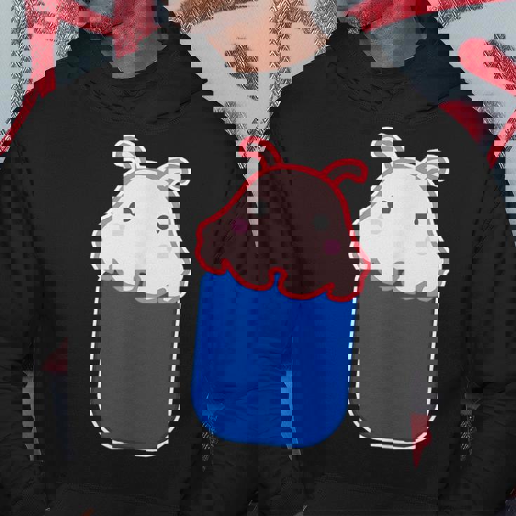 メンダコ（いん ざ ポケット）ワンポイント 胸【どうぶつフレンズ】ゆるくて かわいい 動物 グッズ イラスト 面白い パーカー 面白い贈り物