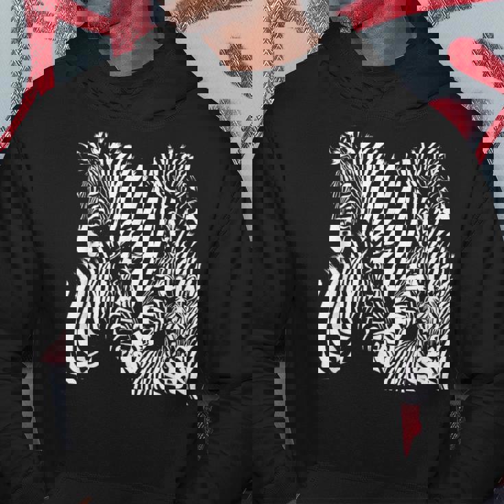 モノクロゼブラ柄アフリカサファリ動物野生生物 パーカー 面白い贈り物