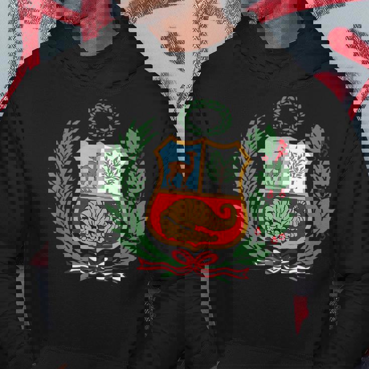 ユニセックス ペルーポロ ペルーストライプ レッド フットボール サッカー クレスト パーカー 面白い贈り物