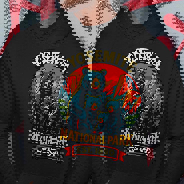 ヨセミテ国立公園 クマの家族 Est 1890 サンセットアート パーカー 面白い贈り物