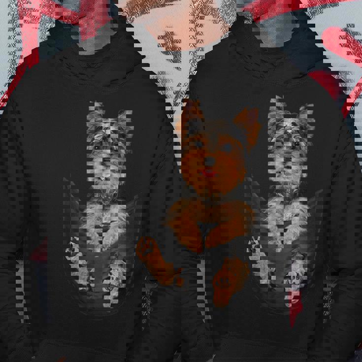 ヨークシャーテリアをポケットに入れて、ヨーキー犬愛好家に。 パーカー 面白い贈り物