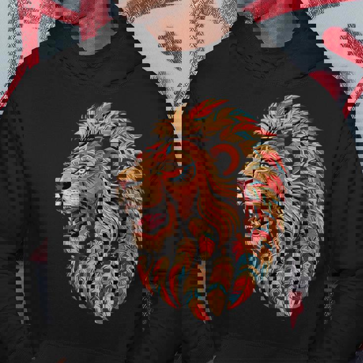 ライオン インディアン 部族 アート ネイティブアメリカン パーカー 面白い贈り物