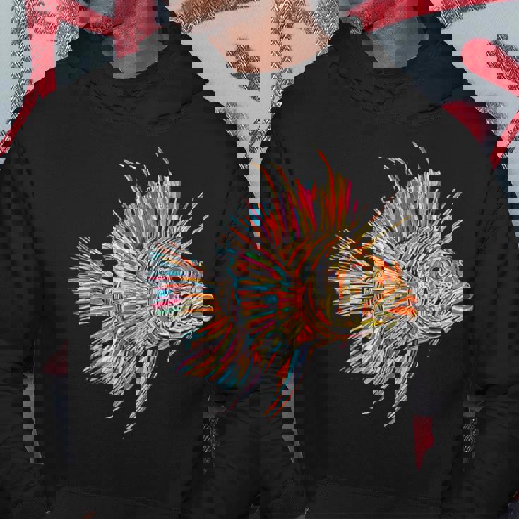 ライオンフィッシュ 動物 グラフィック アートワーク ライオンフィッシュ パーカー 面白い贈り物