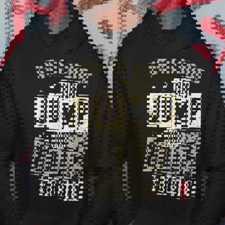 ライフ イズ ショート ラン ジャンプ アンド ロール 派手なフリーランニング パルクール パーカー 面白い贈り物