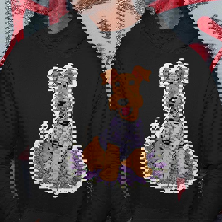 ライラックのエアデール テリア パーカー 面白い贈り物