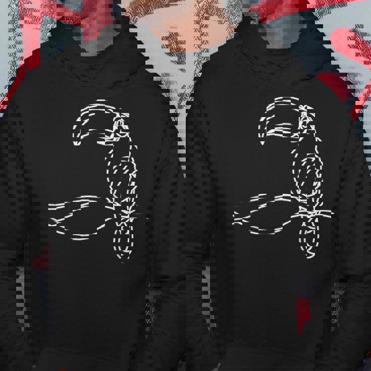 ラインアート 鳥類学者オオハシ パーカー 面白い贈り物