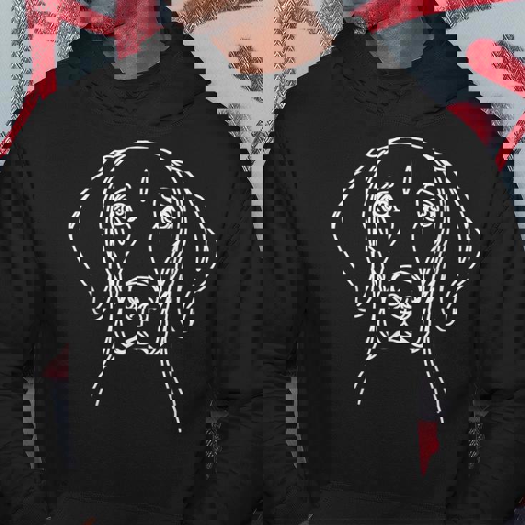 ラインアートお父さんママ犬-ワイマラナー パーカー 面白い贈り物