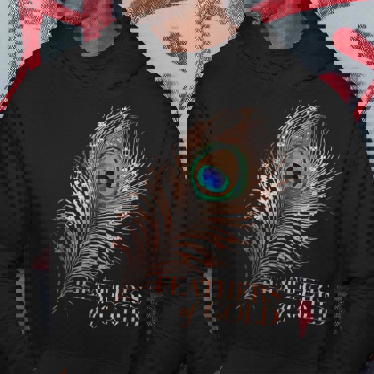 ラグジュアリーボタニカルフラワー ローズゴールド 孔雀 ゴールドの羽 パーカー 面白い贈り物