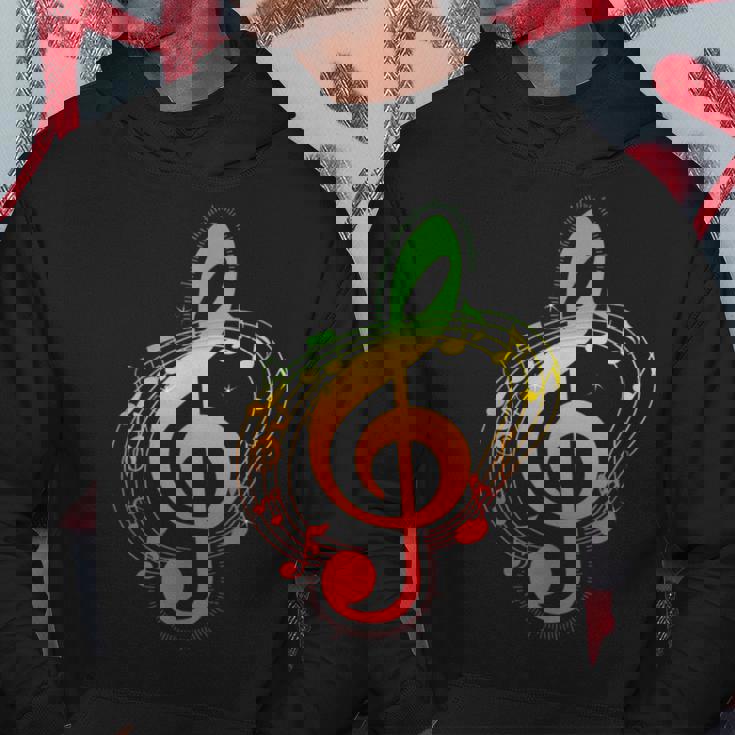 ラスタカラー音符、ジャマイカ風音楽、レゲエ パーカー 面白い贈り物