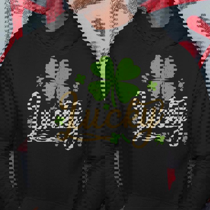 ラッキーシャムロック 四つ葉のクローバー 聖パトリックの日 パーカー 面白い贈り物