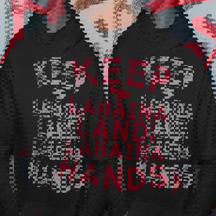 ラハイナの土地をラハイナの手元に残し、ハワイのマウイ島のために祈りましょう パーカー 面白い贈り物