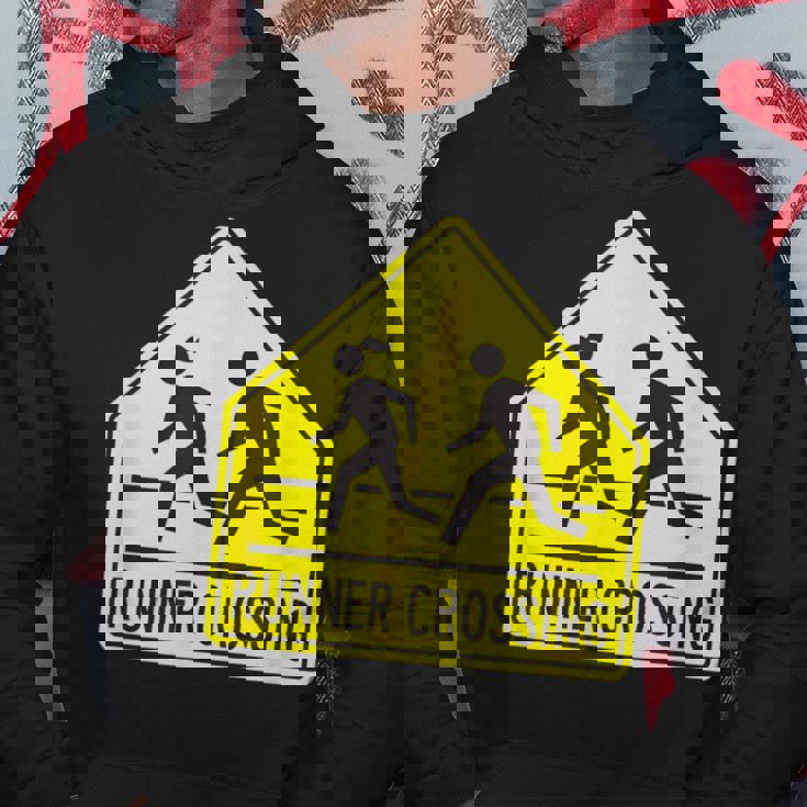 ランナー クロッシング サイン モチベーションを高める 面白い ランニング パーカー 面白い贈り物