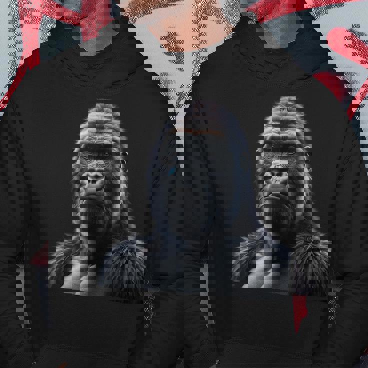 リアルなゴリラアートtシャツ、野生動物の霊長類の肖像画。 パーカー 面白い贈り物