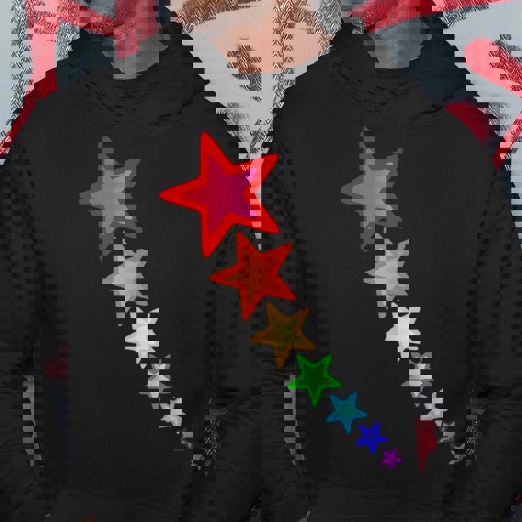 レインボーカラーの星。 パーカー 面白い贈り物