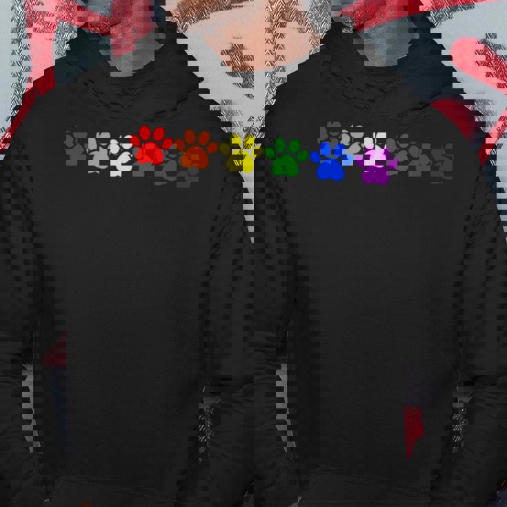 レインボー肉球 Lgbtq プライド ミニマル パーカー 面白い贈り物