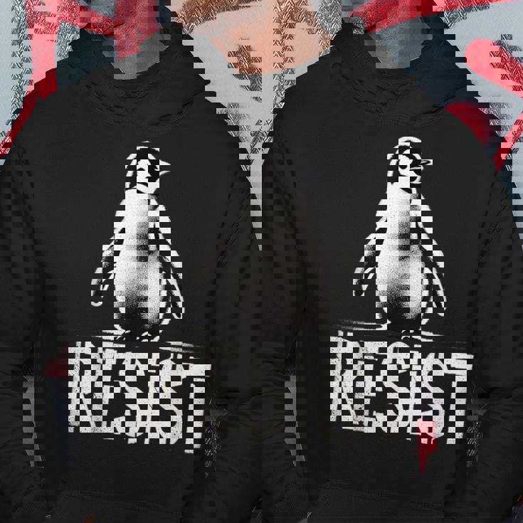 レジスト ペンギン アクティビズム ティー ペンギン 抗議 関税 パーカー 面白い贈り物