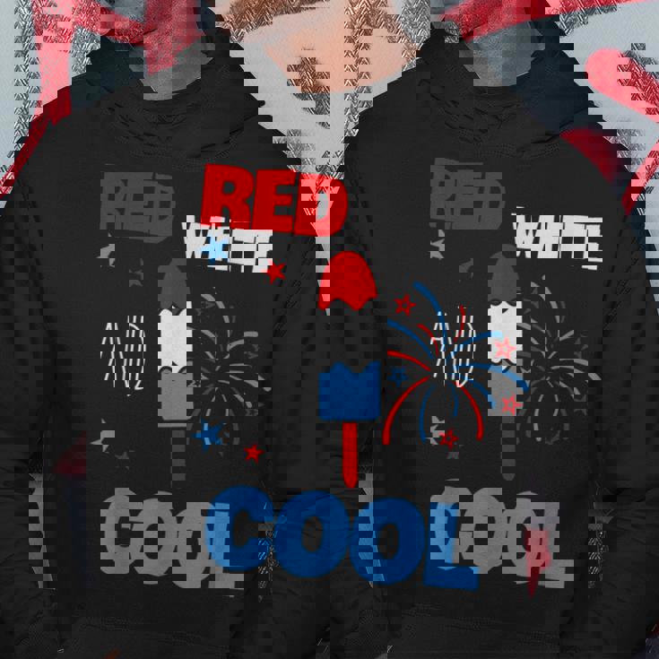 レッド ホワイト クールなアメリカ国旗 アイスキャンディー 面白い 7月4日 パーカー 面白い贈り物