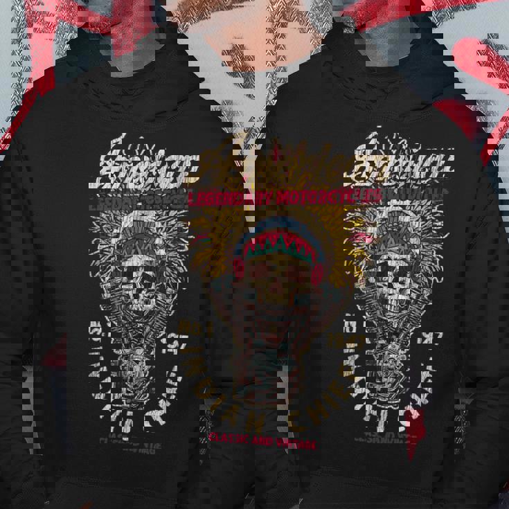 レトロ ヴィンテージ アメリカンバイク インディアン ネイティブ バイカーズギフト パーカー 面白い贈り物