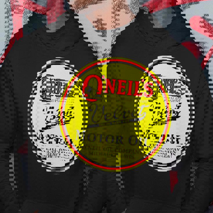 レトロ ヴィンテージ ガソリンスタンド オニールズ モーターオイル 車 バイク ガレージ パーカー 面白い贈り物