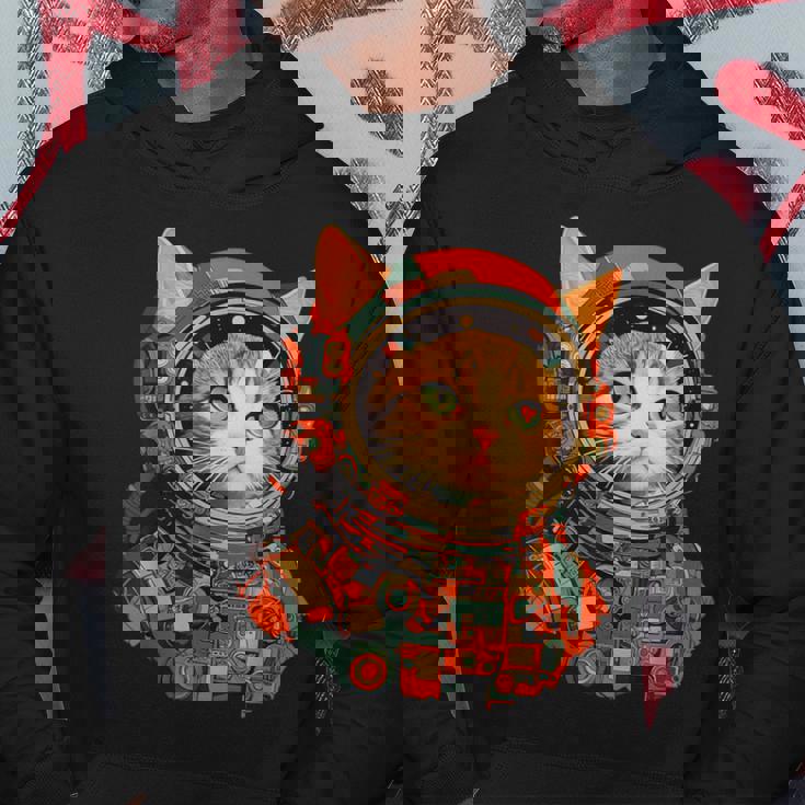 レトロ 宇宙飛行士 猫 パーカー 面白い贈り物