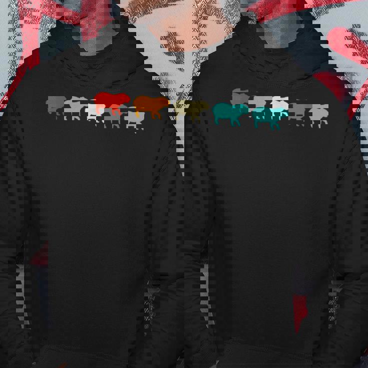 レトロなカピバラシルハウトデザイン カピバラミームげっ歯類 パーカー 面白い贈り物