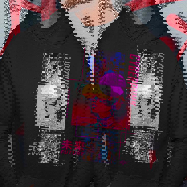 レトロなサイバーパンクヴェイパーウェーブ の 美学を取り入れた日本のサイバーパンクアニメ パーカー 面白い贈り物