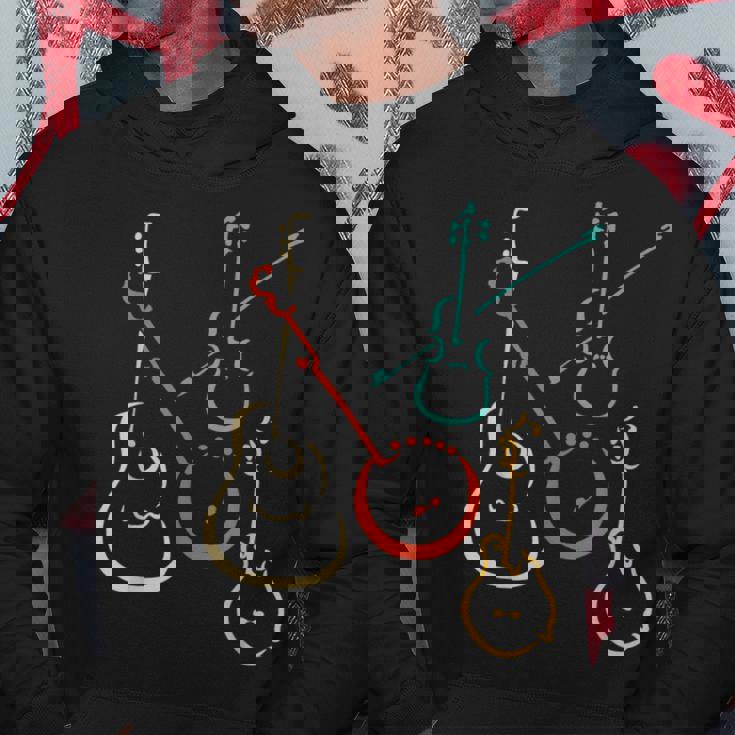 レトロなブルーグラス、ギター、バンジョー、フィドル、マンドリン パーカー 面白い贈り物