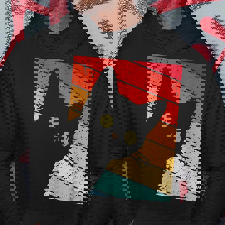 レトロな黒猫、ヴィンテージスタイルの黒猫。 パーカー 面白い贈り物