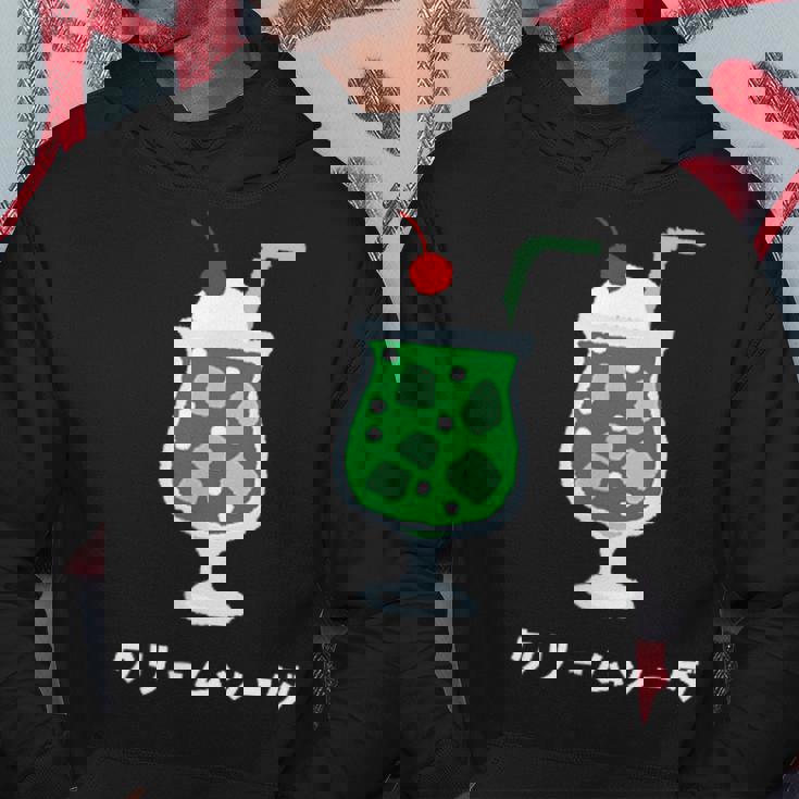 レトロジャパニーズグリーンクリームソーダジュースドリンクジャパン 70年代 80年代 パーカー 面白い贈り物