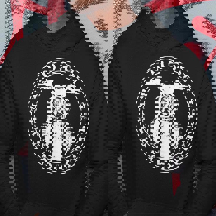 レトロバイク R Ninet フロントビュー レタリング付き パーカー 面白い贈り物