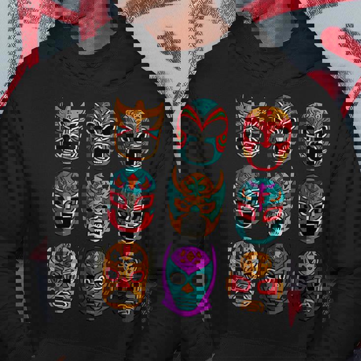 レトロ・ルチャ・リブレ フリースタイル・レスリング・ファイター パーカー 面白い贈り物