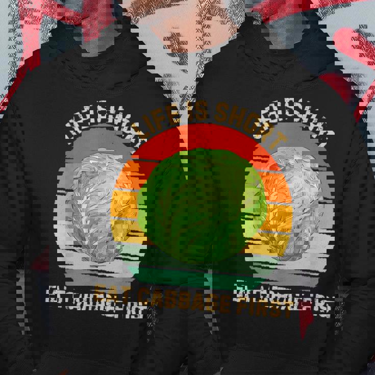 レトロ生活は短い。キャベツはじめてのキャベツ料理好き パーカー 面白い贈り物