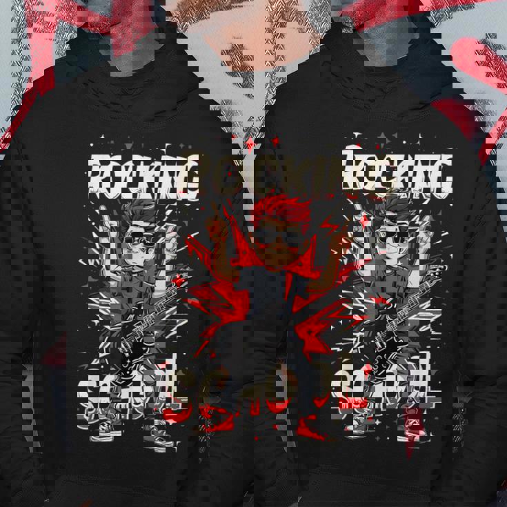 ロッキング・100デイズ・オブ・スクール・ファニー・ギター・キッズ パーカー 面白い贈り物