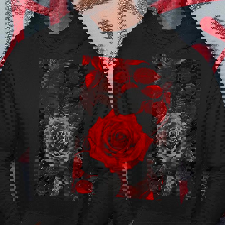 ロマンティックローズ レッド 美的 ゴシックローズ パーカー 面白い贈り物